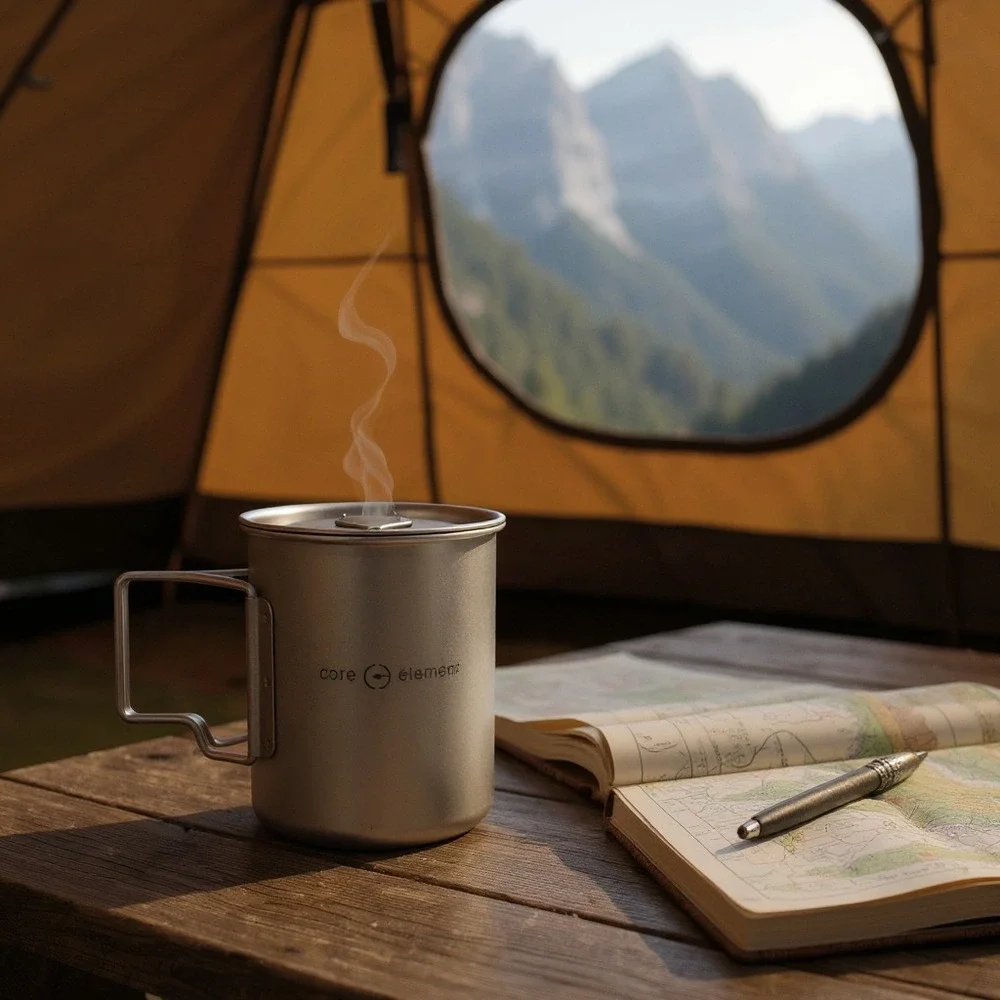 100% Titanium‎ Cookware Mug 15oz 450ml Cup Mug Ultralight with Pouch